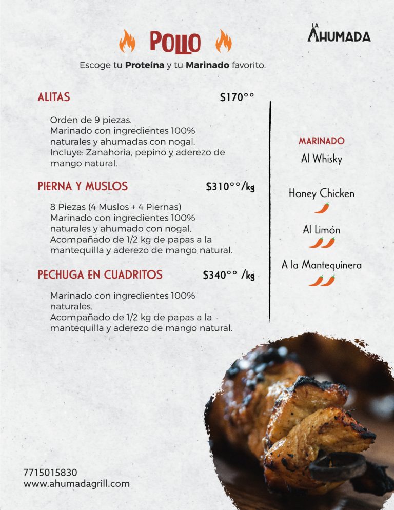 Menú Ahumada Grill
