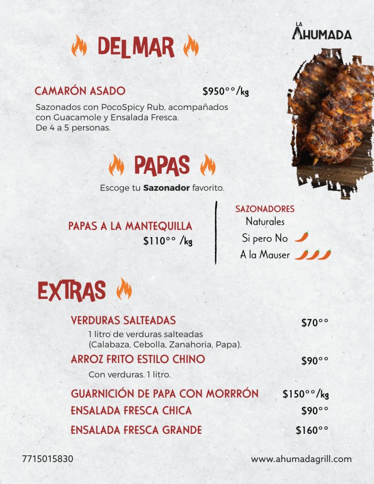 Menú Ahumada Grill